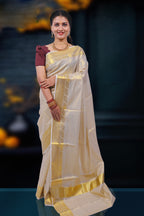 KS-1507 GOLD TISSUE SAREE 6.25 MTR