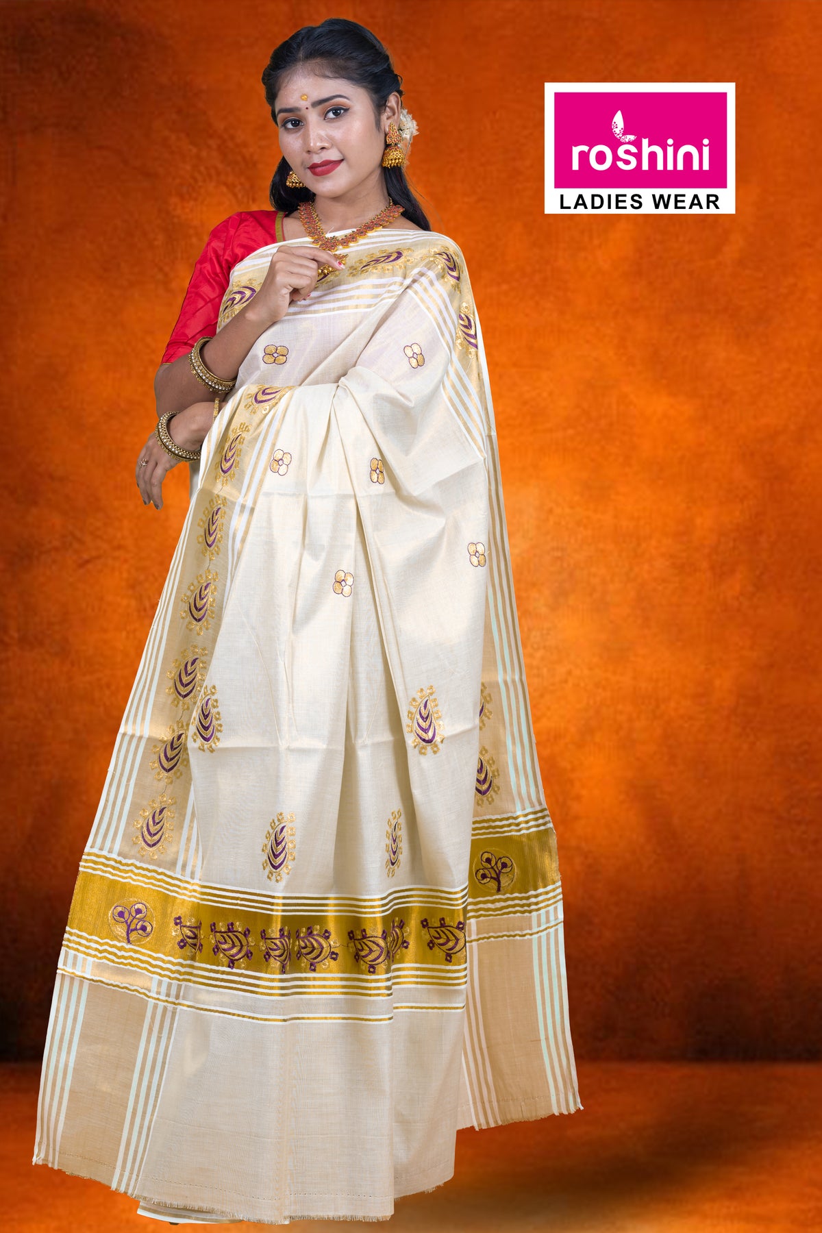 KS-1306 GOLD TISSUE SAREE 6.25 MTR