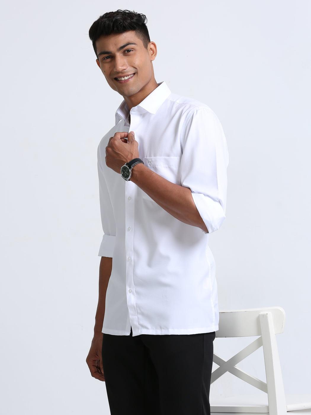 Fine Cotton White Shirt Full Sleeve