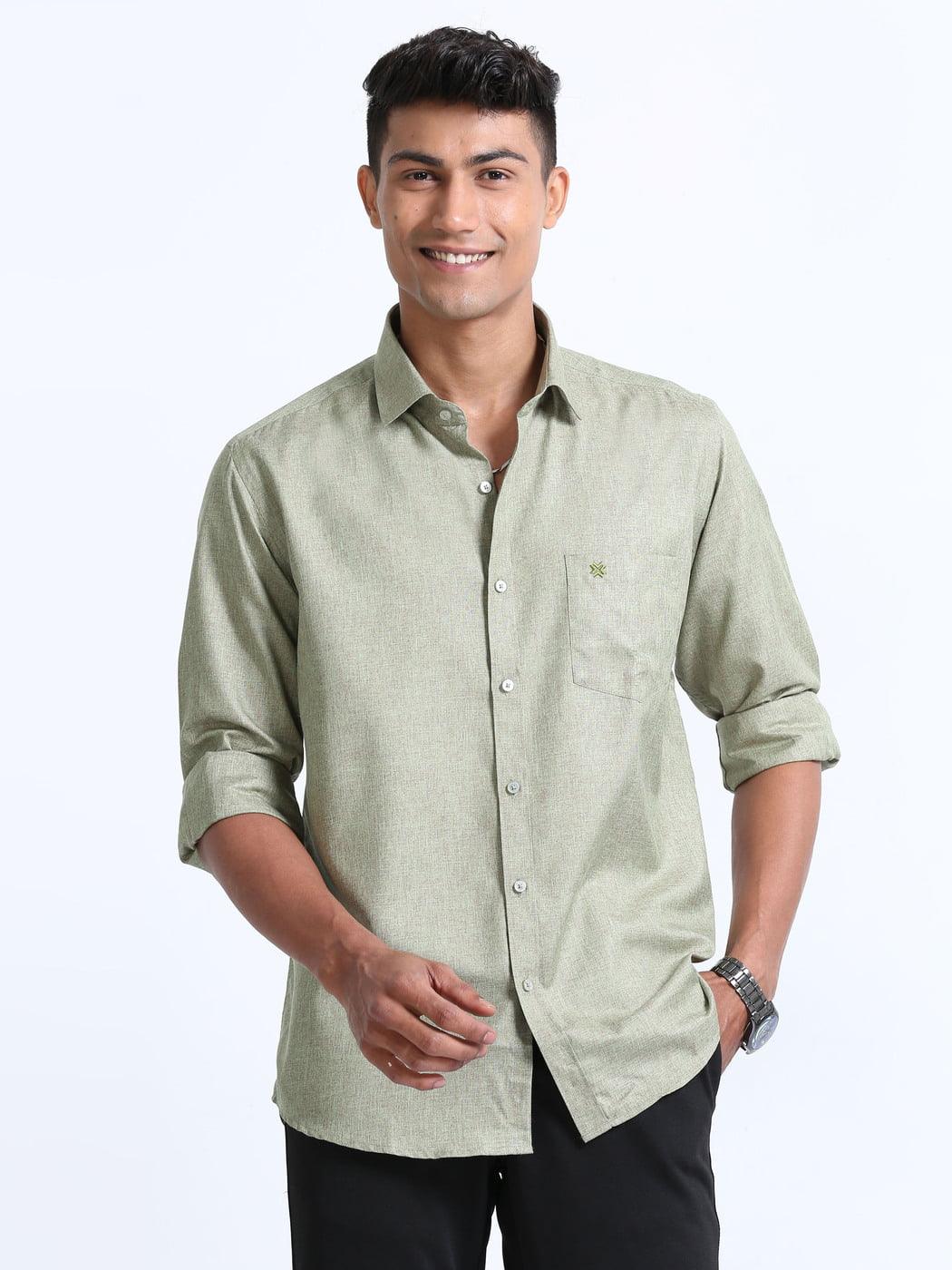 Economic Shirt Light Slate Gray Colour Full Sleeve