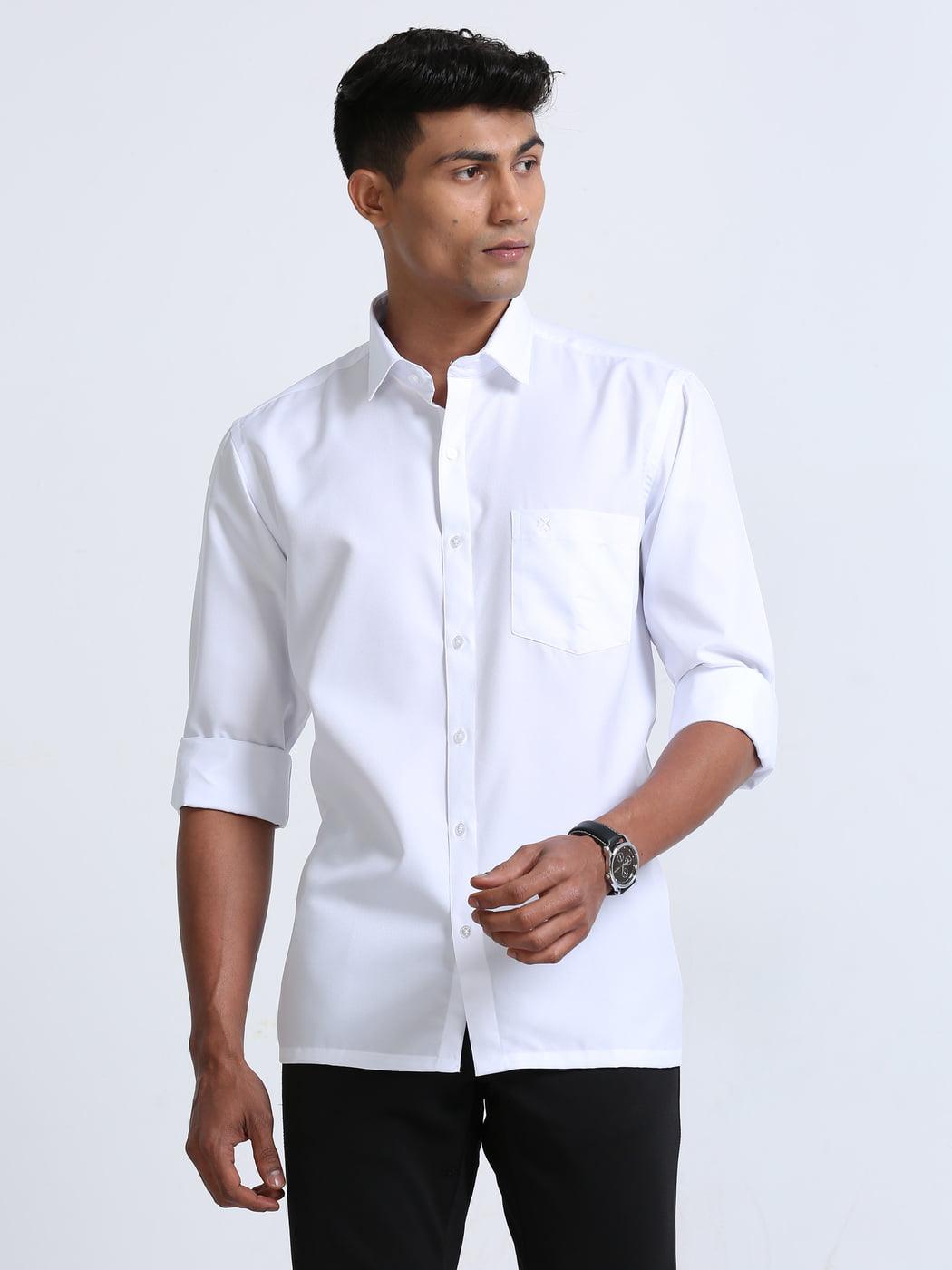 Fine Cotton White Shirt Full Sleeve