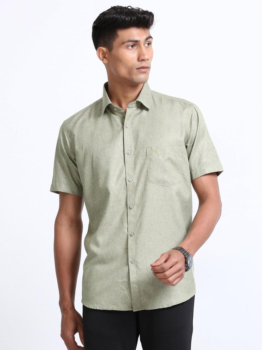 Economic Shirt Light Slate Gray Colour Half Sleeve