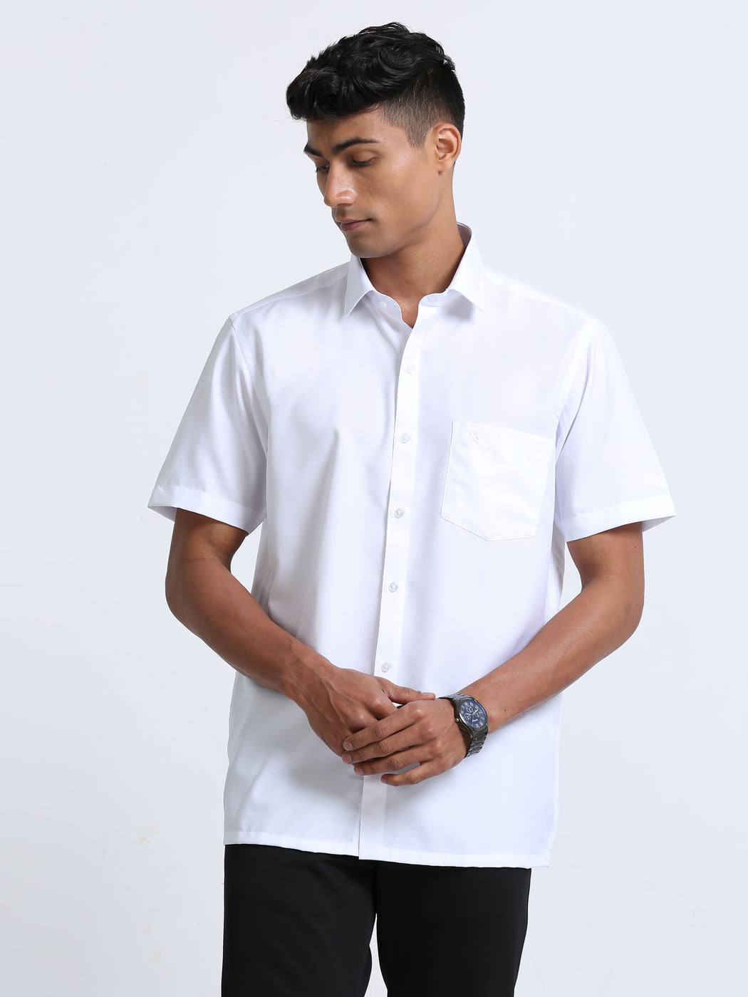 Fine Cotton White Shirt Half Sleeve