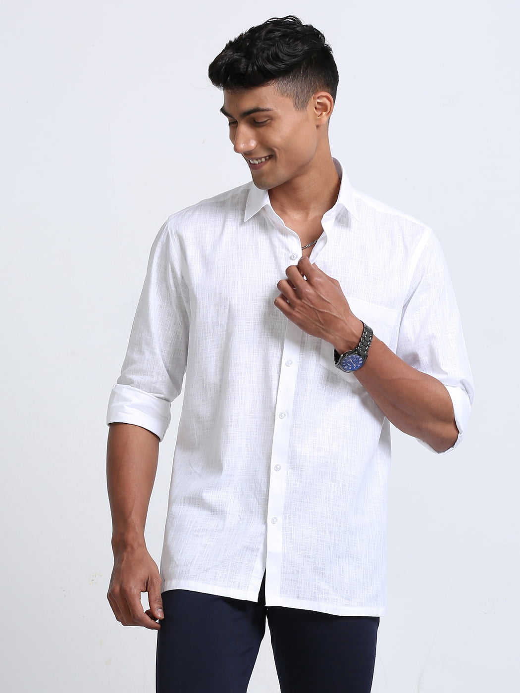 Cotton Finish White Shirt Full Sleeve