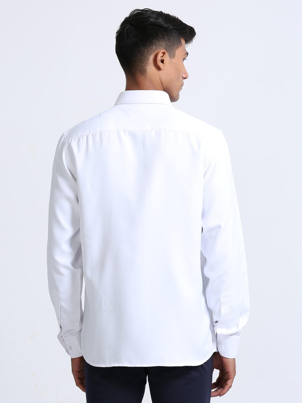 Economic White Shirt Full Sleeve