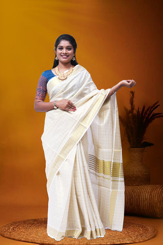AR-C169 GOLD TISSUE SAREE 6.25 MTR