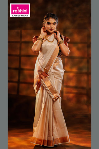 3 COPPER TISSUE SAREE 6.25 MTR