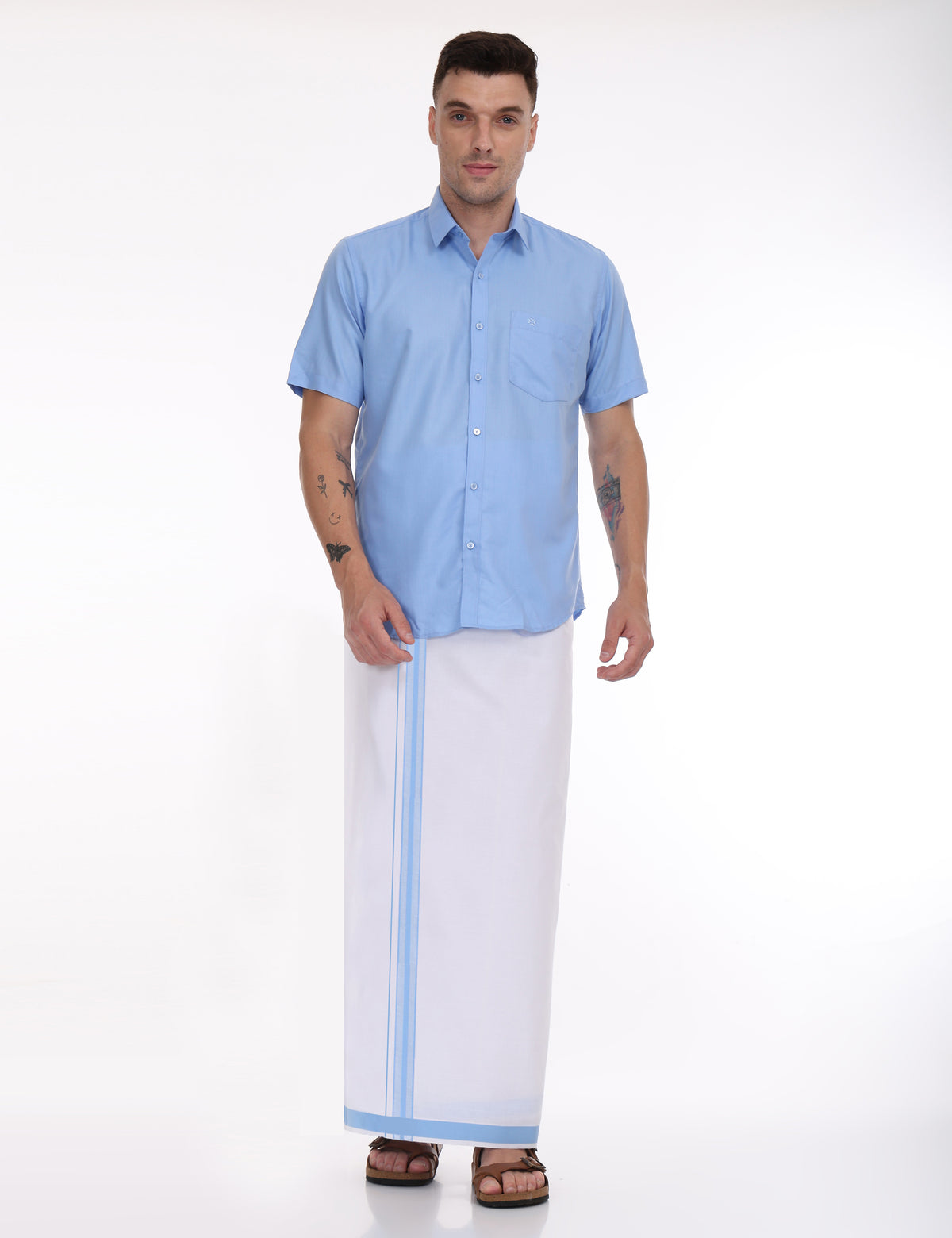 Light Blue Cool Club Half Sleeve Double Set - 31002