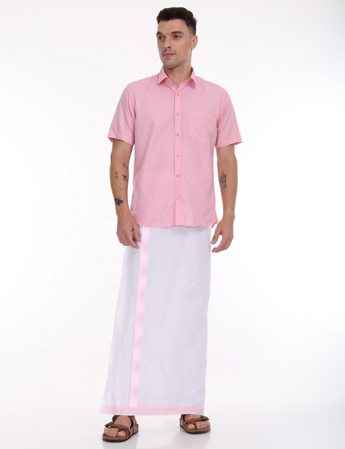 Light Pink Cool Club Half Sleeve Double Set - 31001