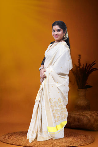 AR-T183 GOLD TISSUE SAREE 6.25 MTR