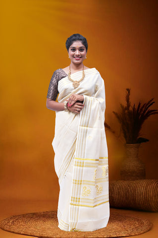 AR-T173 GOLD TISSUE SAREE 6.25 MTR
