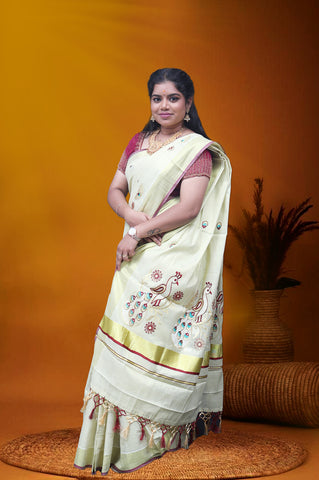 AR-T186 GOLD TISSUE SAREE 6.25 MTR