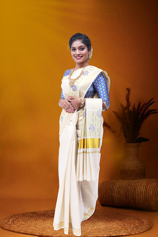 AR-T195 GOLD TISSUE SAREE 6.25 MTR