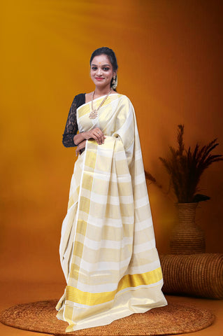 MK-2800 GOLD TISSUE SAREE 6.25 MTR