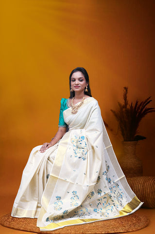 MK-2754 GOLD TISSUE SAREE 6.25 MTR