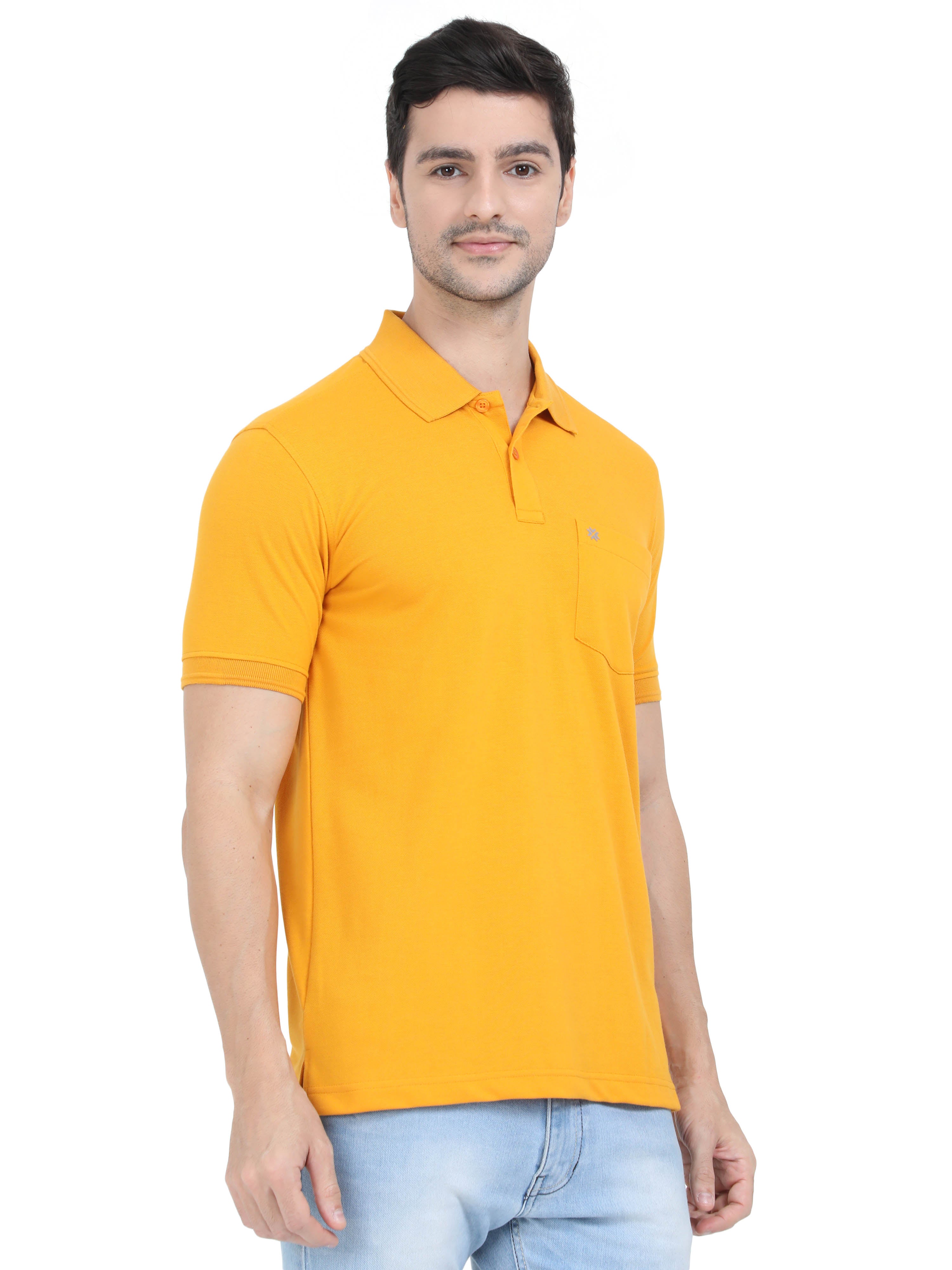 Coral Mustard Colour T-Shirt for Men - 7006 BUY 2 GET 1 FREE