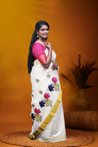 MK-2794 GOLD TISSUE SAREE 6.25 MTR