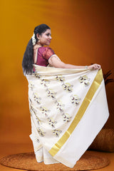 MK-2772 GOLD TISSUE SAREE 6.25 MTR