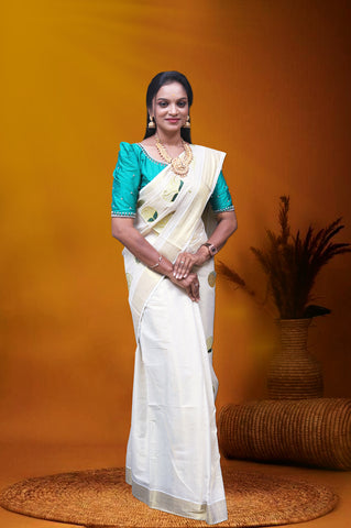 MK-2771 GOLD TISSUE SAREE 6.25 MTR