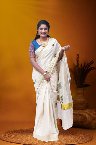 MK-2770 GOLD TISSUE SAREE 6.25 MTR