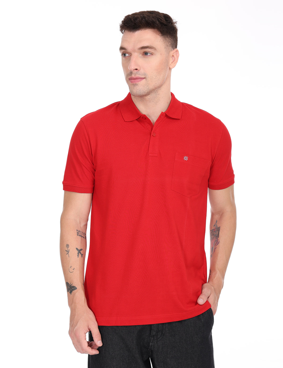 Coral Red Colour T-shirt - 7008