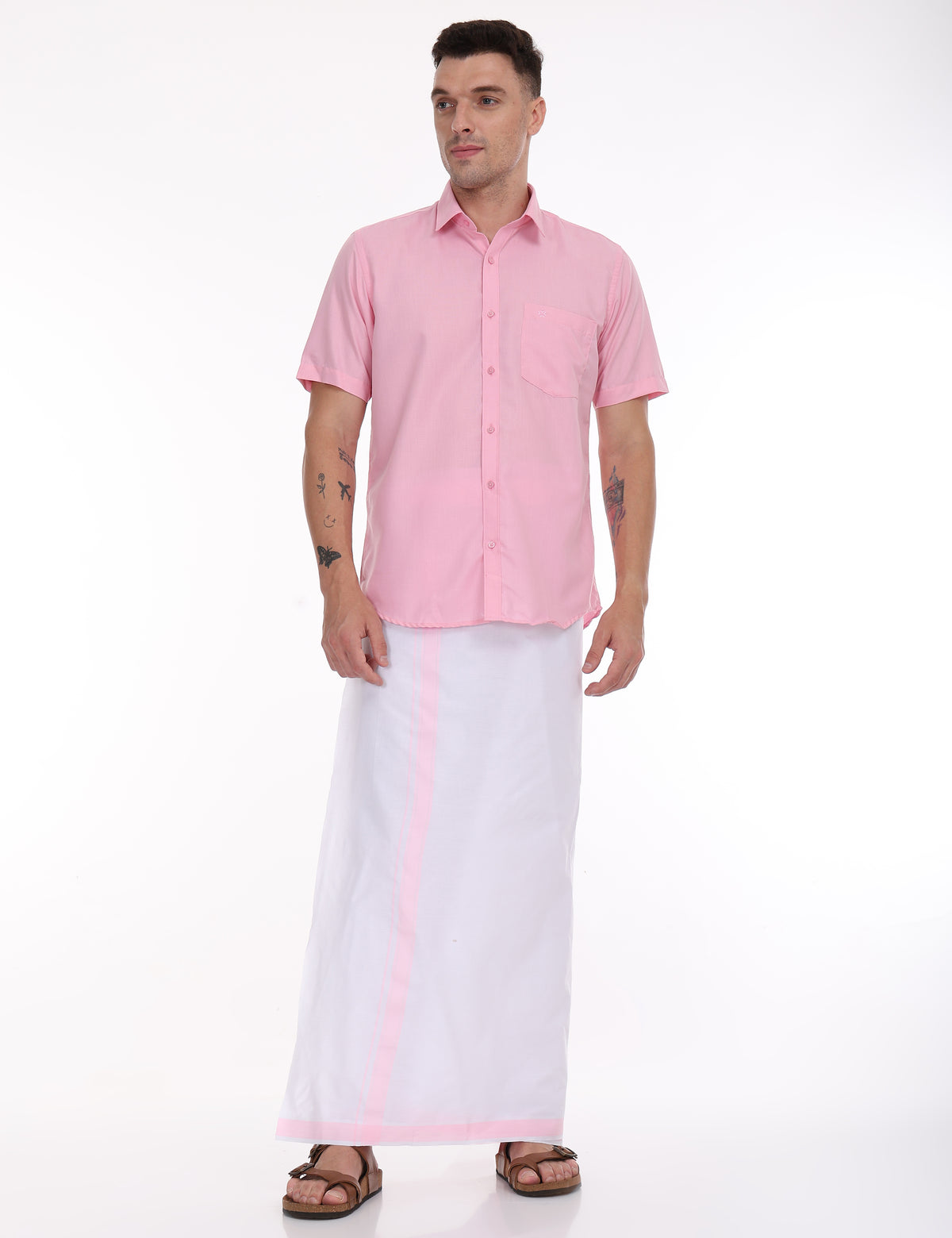 Light Pink Cool Club Half Sleeve Single Set - 31001