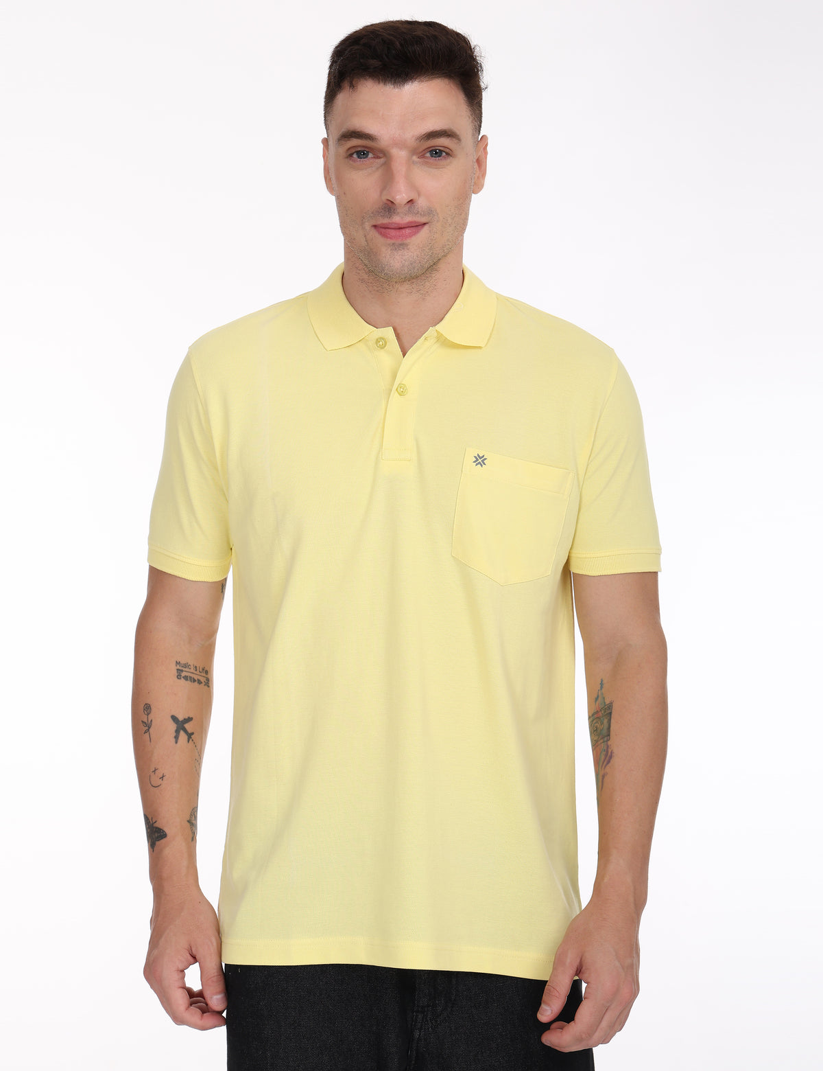 Coral Lemon Yellow Colour T-shirt - 7013