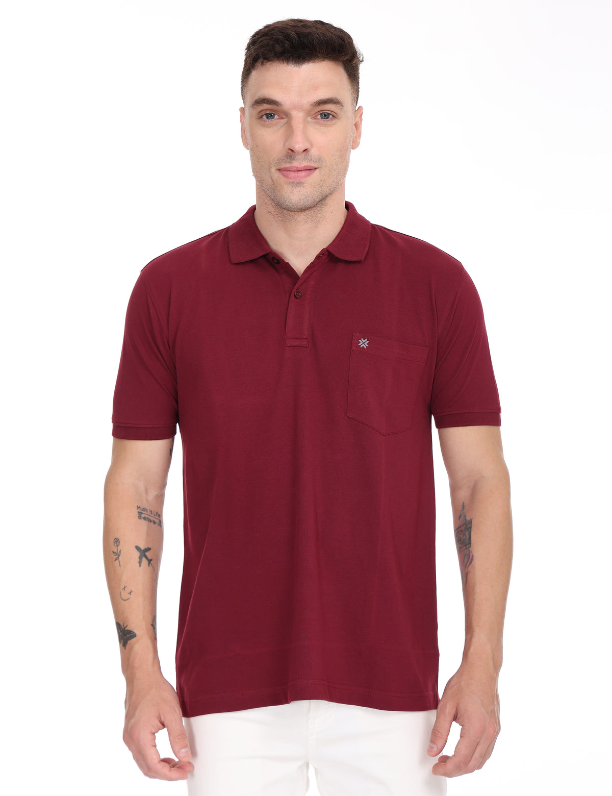 Coral Maroon Colour T-shirt - 7005