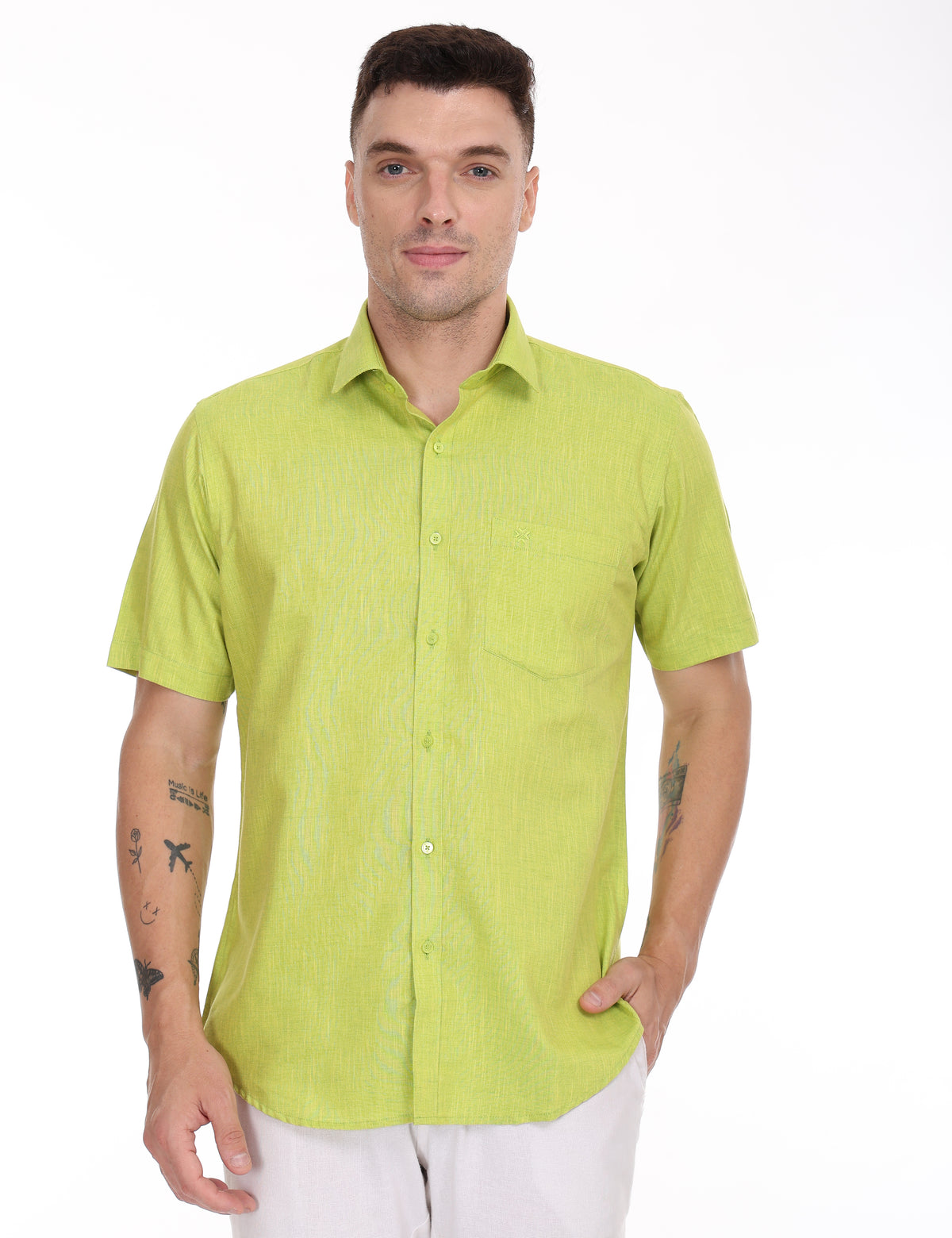 LINSEED Cotton Colour Shirt Half Sleeve - 17001