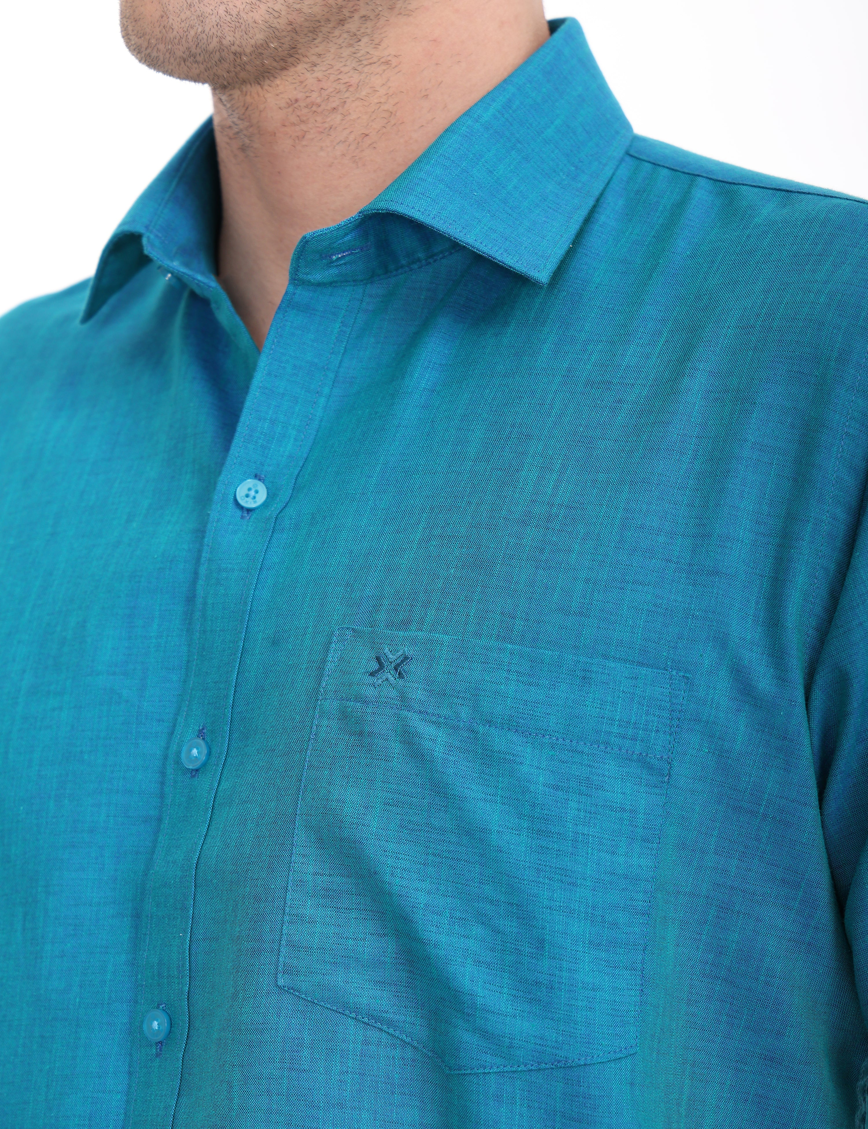 Linseed Cotton Colour Shirt Half Sleeve - 17008