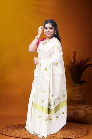 MK-2755 GOLD TISSUE SAREE 6.25 MTR