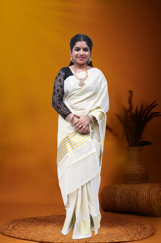 KS-432 GOLD TISSUE SAREE 6.25 MTR