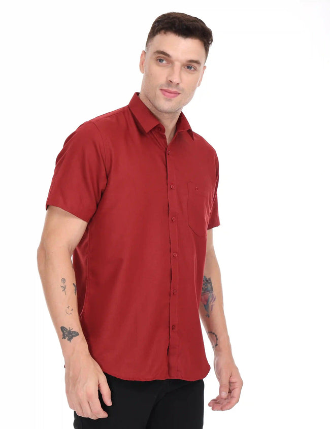 Cool Club Plus Cotton Red colour Shirt Half Sleeve 31006 Main Image