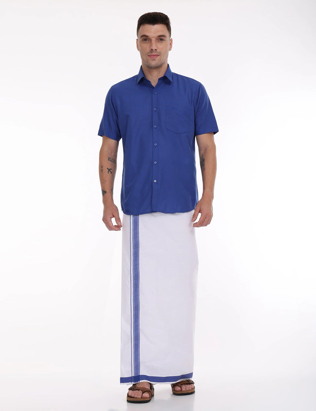 Cool Club Plus Cotton Blue Colour Shirt Half Sleeve Main Image