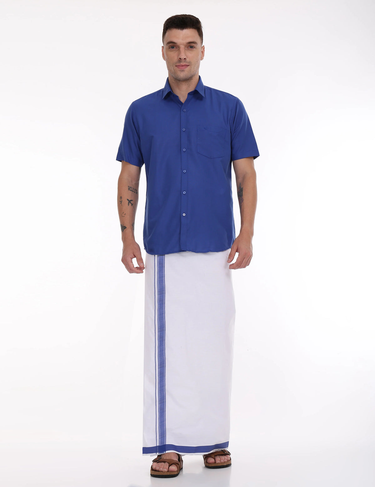 Blue-colour-shirt-half-sleeve-front