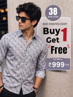 Buy 1 get 1 free - Rixo Printed Shirt -38 Size (Full Sleeve)