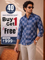 Buy 1 get 1 free - Rixo Printed Shirt -40 Size (Full Sleeve)