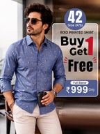 Buy 1 get 1 free - Rixo Printed Shirt -42 Size (Full Sleeve)