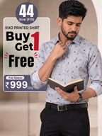 Buy 1 get 1 free - Rixo Printed Shirt -44 Size (Full Sleeve)