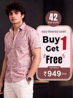 Buy 1 get 1 free - Rixo Printed Shirt -42 Size (Half Sleeve)