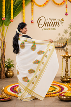 AR-C205 GOLD KASAVU SAREE 6.25 MTR
