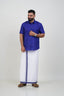 Colour Catch Royal Blue Single Set – Half Sleeve Shirt + Dhoti Set