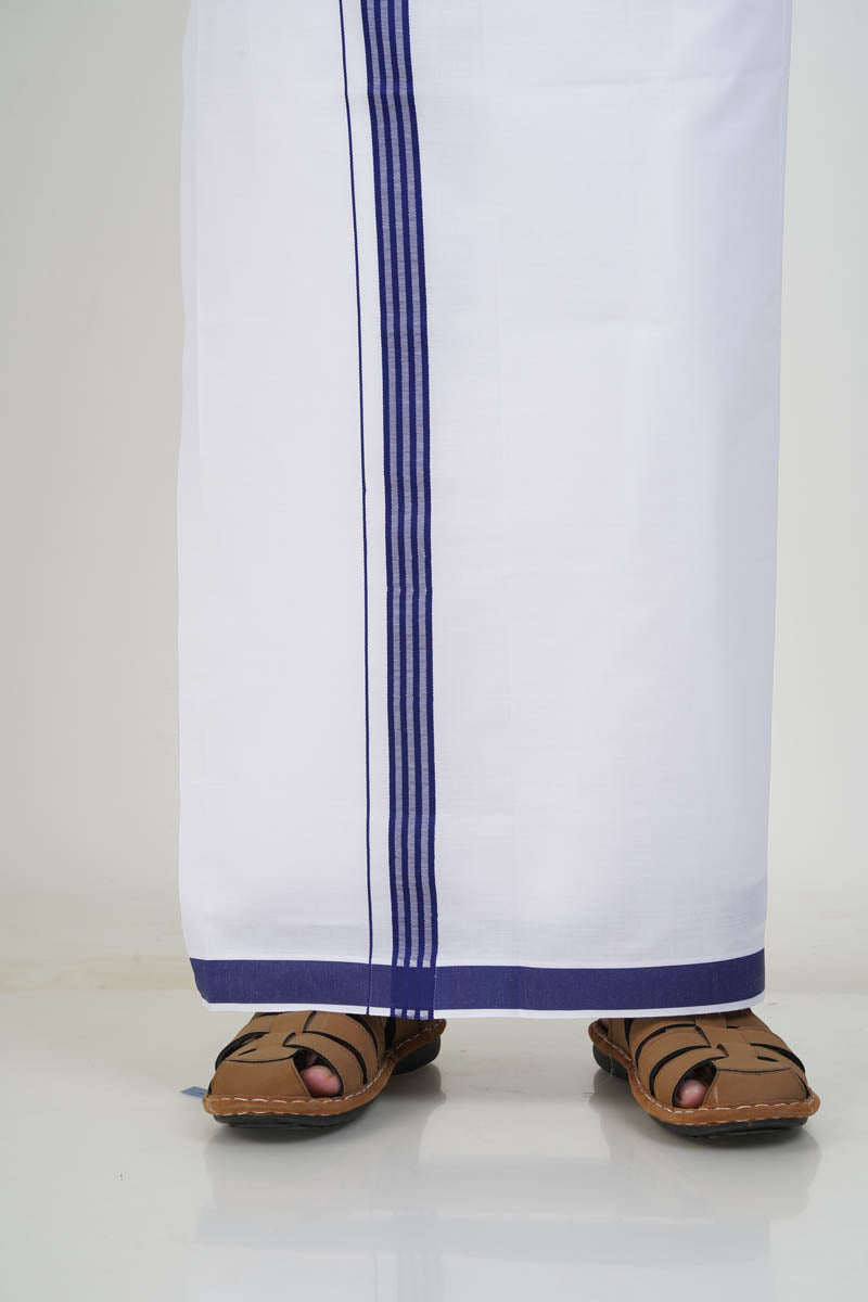 Colour Catch Royal Blue Single Set – Half Sleeve Shirt + Dhoti Set