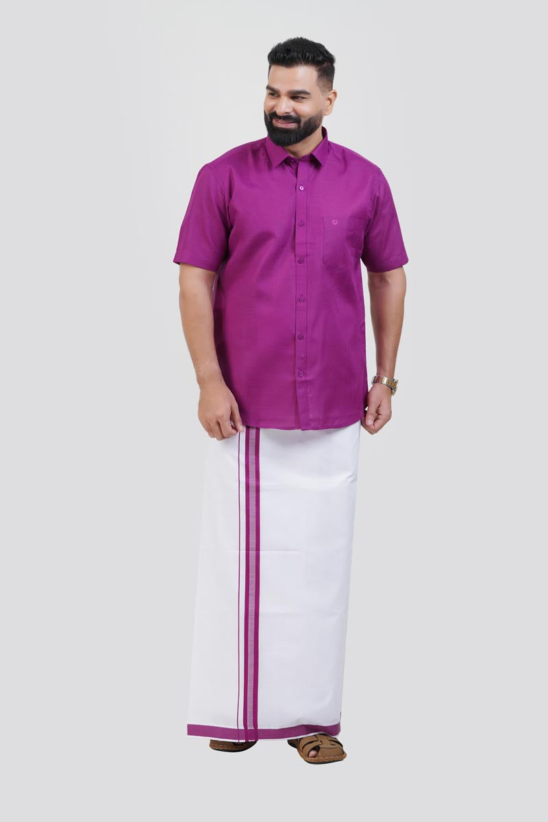 Colour Catch Magenta Single Set – Half Sleeve Shirt + Dhoti Set
