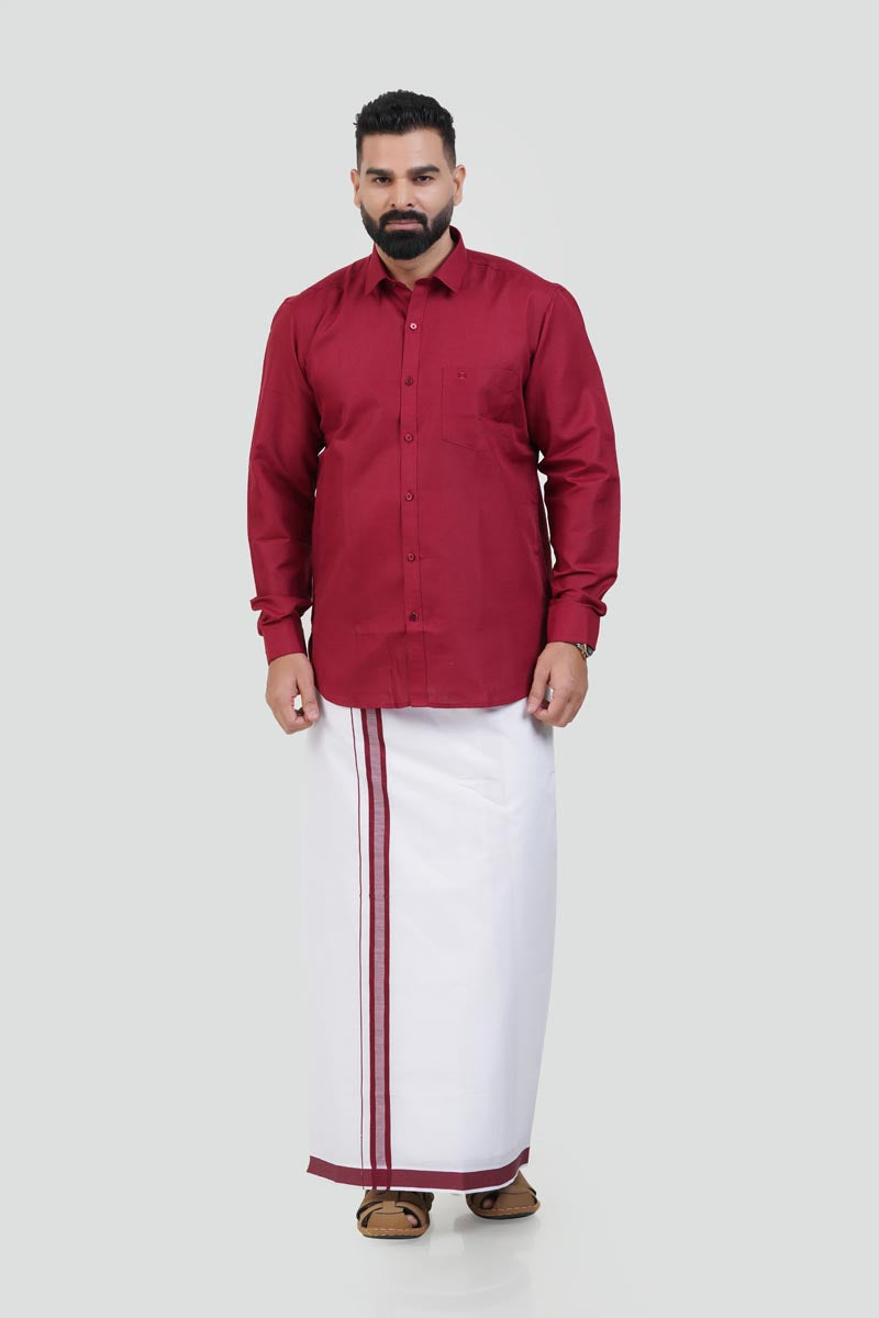 Colour Catch Maroon Single Set – Shirt + Dhoti Set