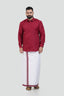 Colour Catch Maroon Single Set – Shirt + Dhoti Set