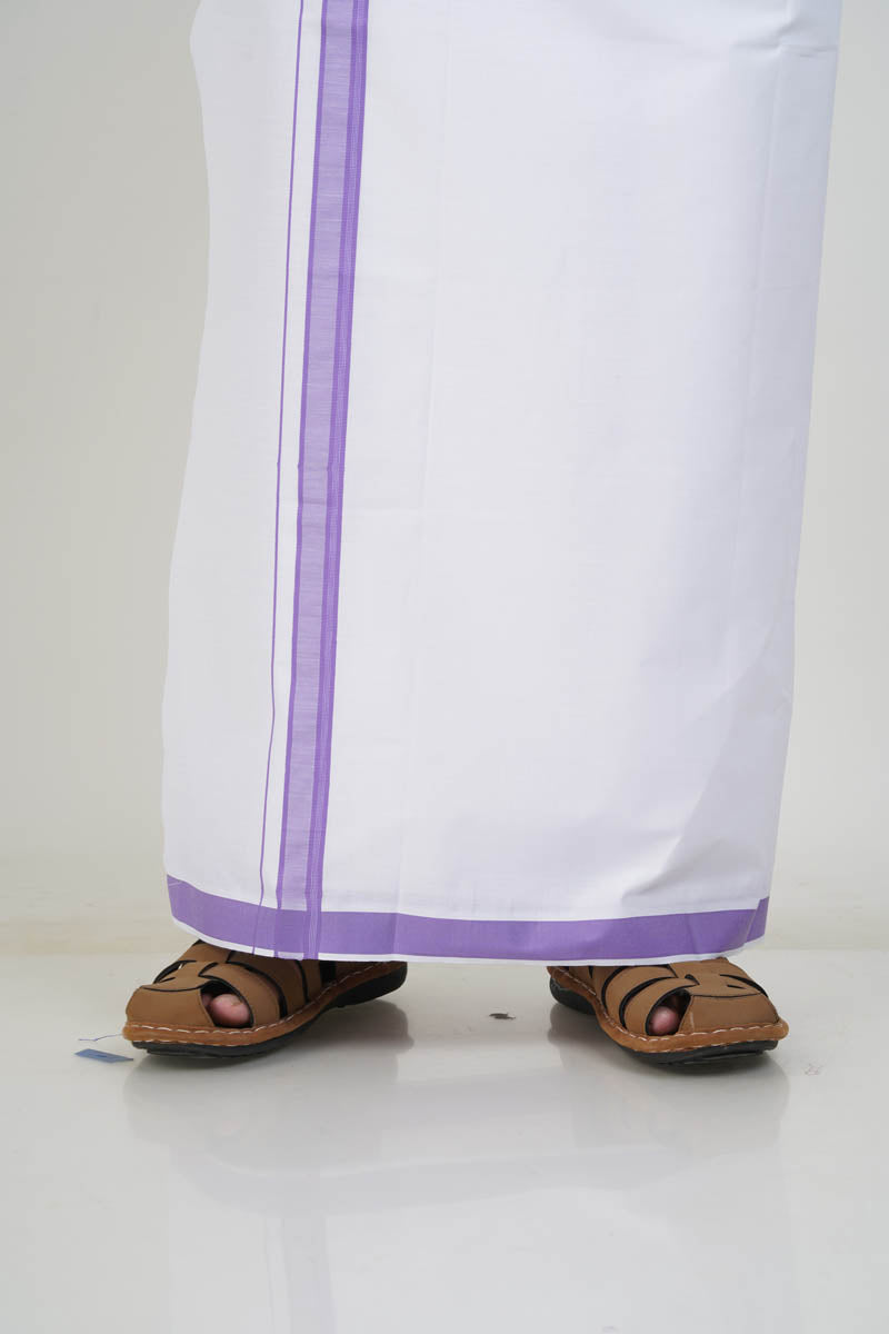 Colour Catch Lavender Purple Single Set – Half Sleeve Shirt + Dhoti Set