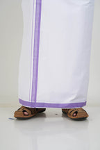 Colour Catch Lavender Purple Single Set – Half Sleeve Shirt + Dhoti Set