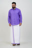 Colour Catch Lavender Purple Single Set – Full Sleeve Shirt + Dhoti Set