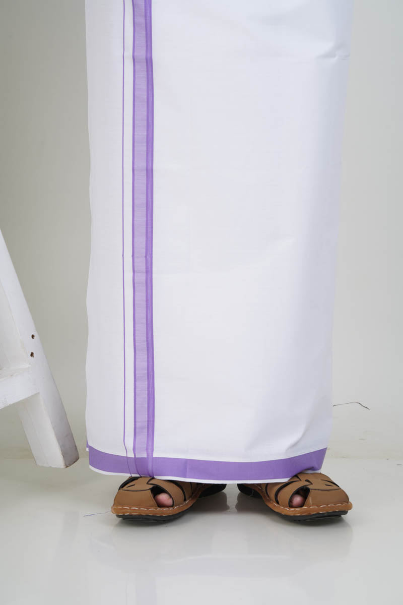 Colour Catch Lavender Purple Single Set – Full Sleeve Shirt + Dhoti Set